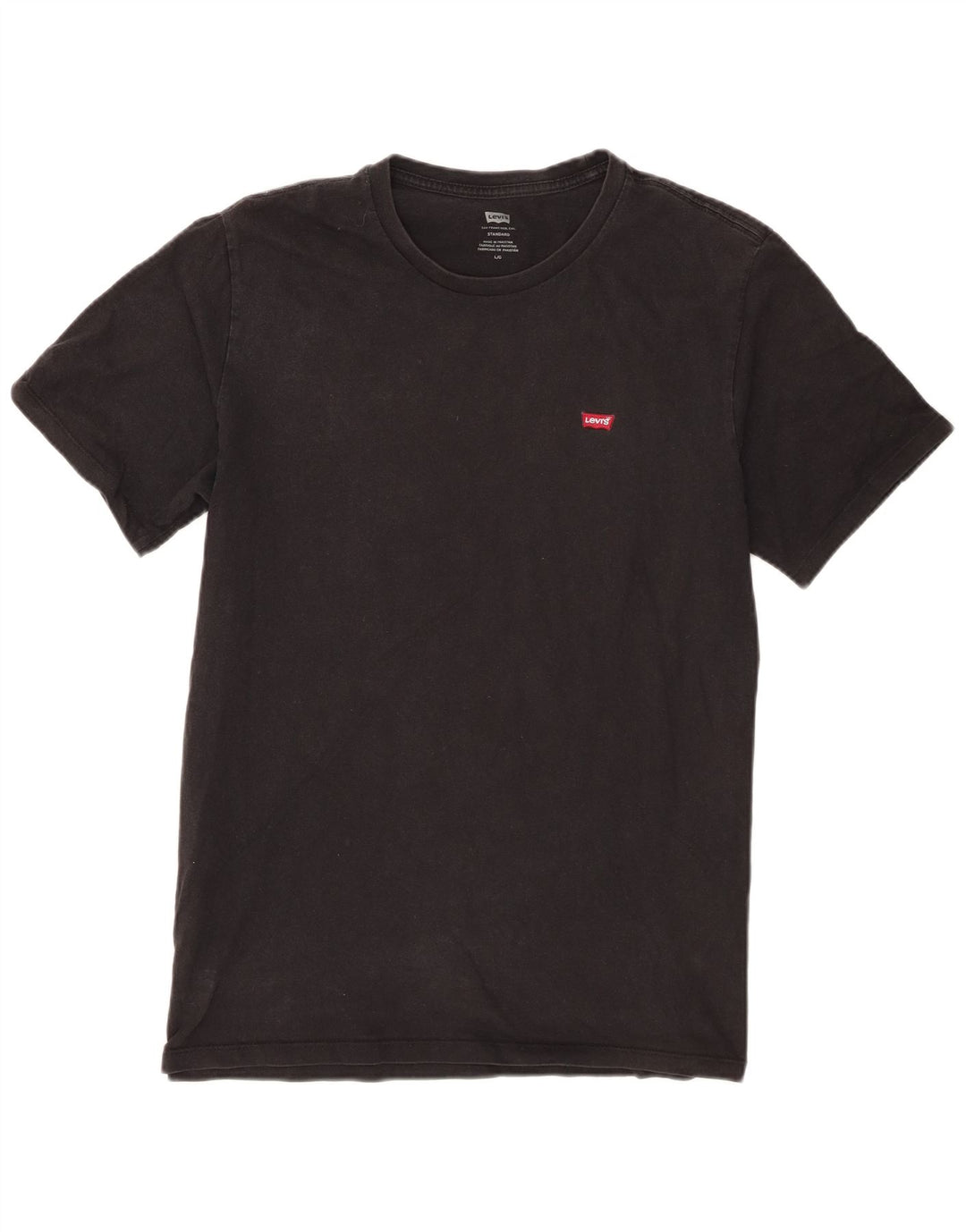 Levi's Herren Standard T-Shirt Top Large Schwarz Baumwolle