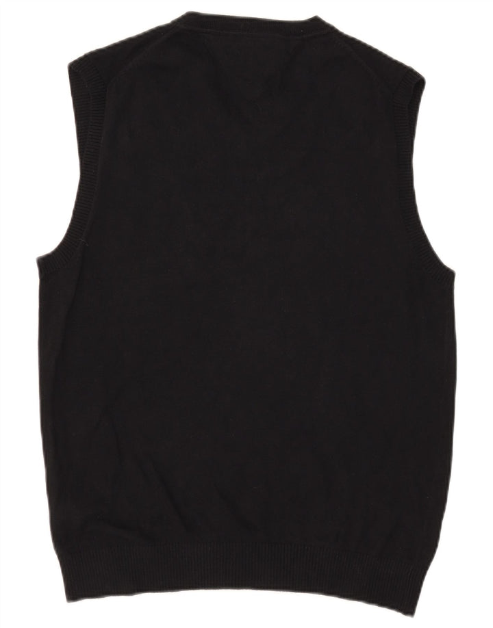 TOMMY HILFIGER Damen Weste Tank Top UK 14 Medium Schwarz Baumwolle
