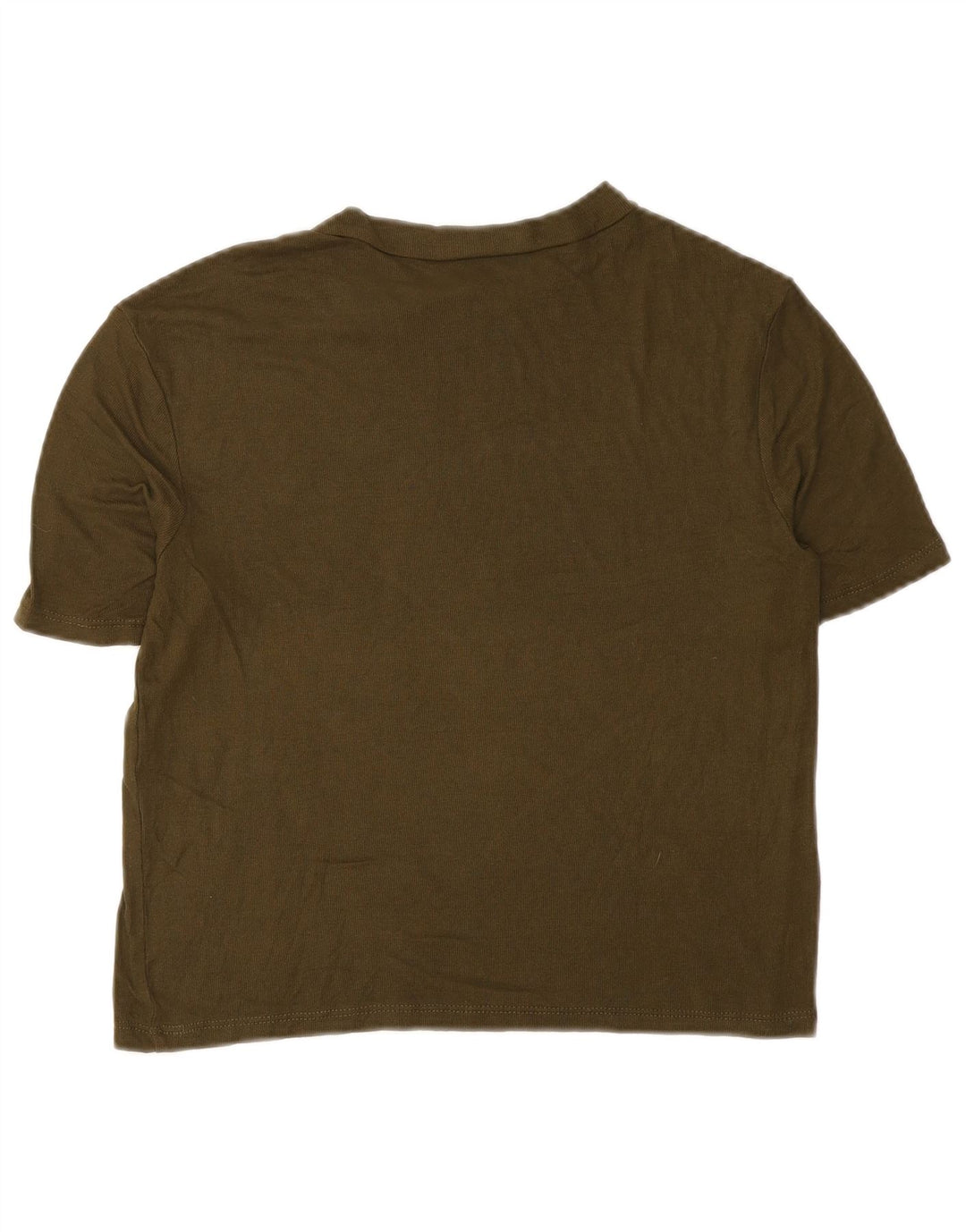 Zara Damen Crop T-Shirt Top UK 10 Small Khaki
