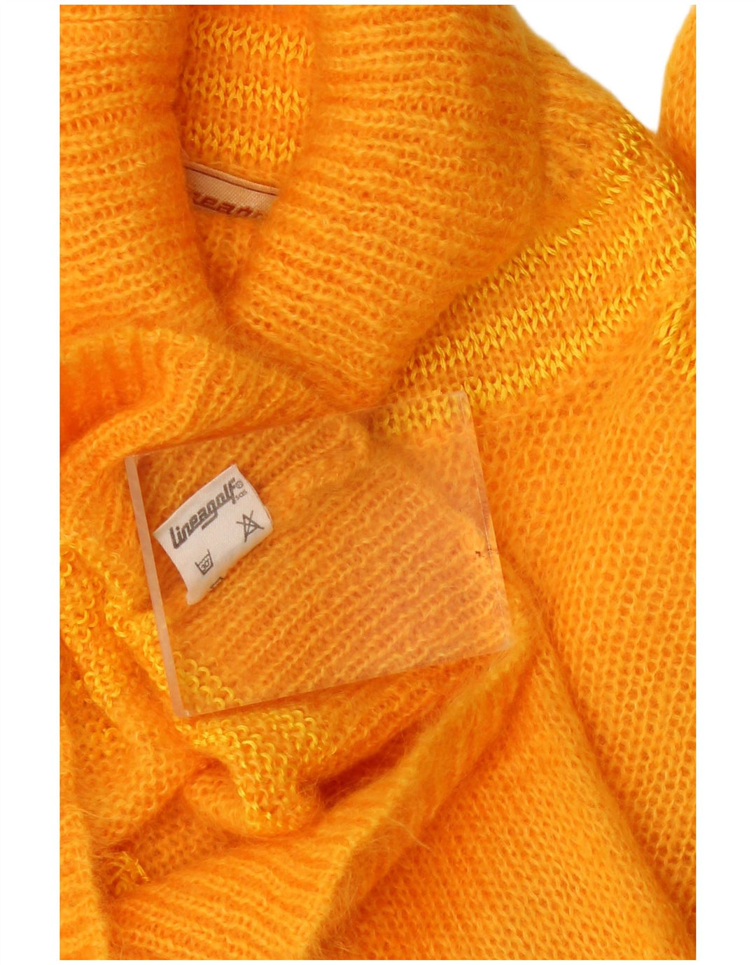 Vintage Damen Rollkragenpullover Pullover UK 12 Medium Orange Mohair
