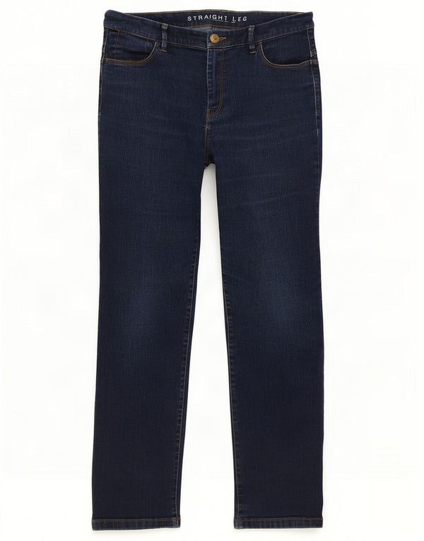 Marks & Spencer Damen Straight Jeans UK 14 Large W30 L28 Marineblaue Baumwolle