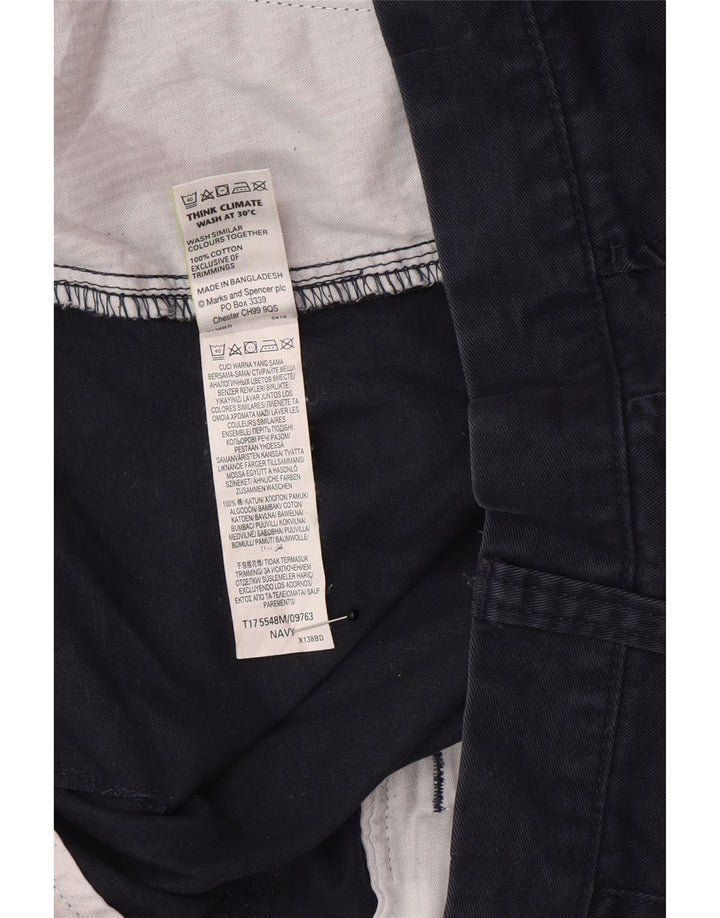 Marks & Spencer Herren-Chinoshorts W34, Größe L, Marineblau, Baumwolle