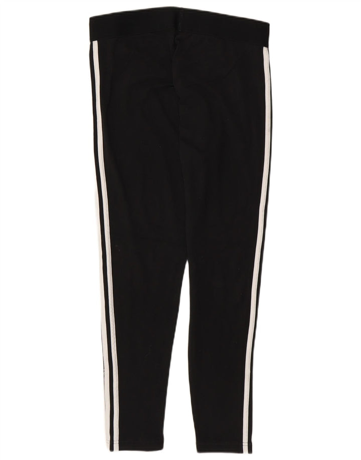 ADIDAS Damen Leggings UK 16/18 Große schwarze Baumwolle
