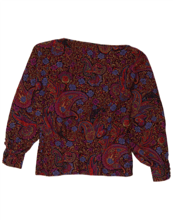 Vintage Damen LangarmBluse Top UK 12 Medium Mehrfarbig Paisley
