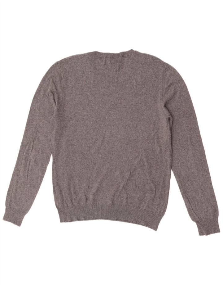 Benetton Herren-Pullover mit Rundhalsausschnitt, Mittelgrau