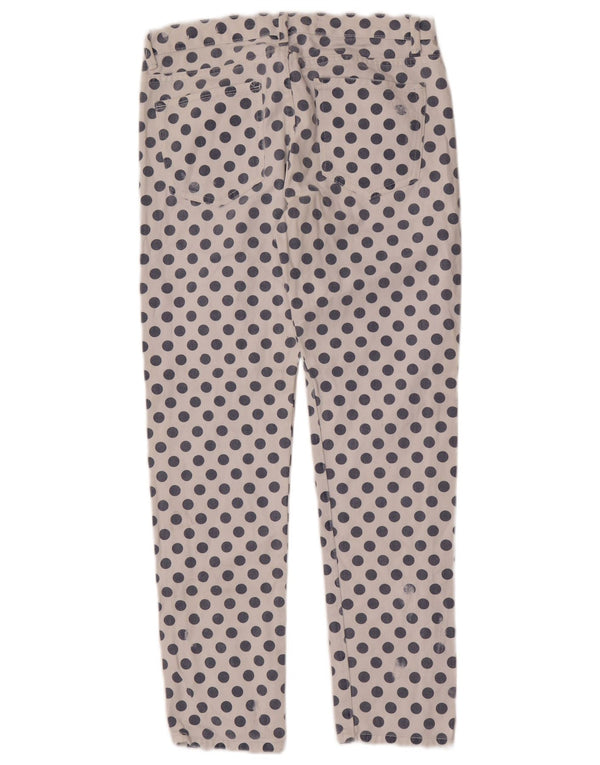 Zara Damen Trafaluc Straight Jeans EU 34 2XS W24 L28 Weiß gepunktet