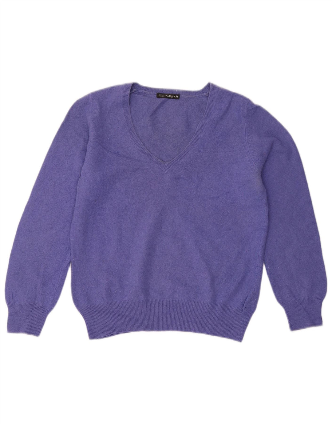 Marks & Spencer Damen Autograph Pullover mit V-Ausschnitt, UK 12, Mittelviolett