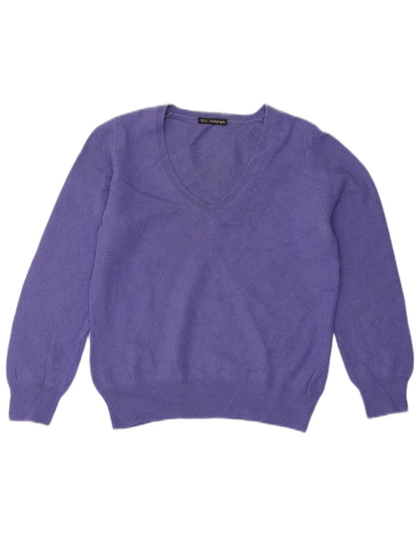 Marks & Spencer Damen Autograph Pullover mit V-Ausschnitt, UK 12, Mittelviolett