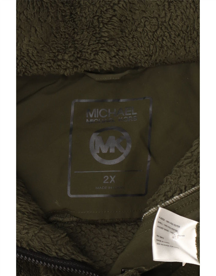 Michael Kors Damen Fleecemantel UK 20 2XL Grün Polyester