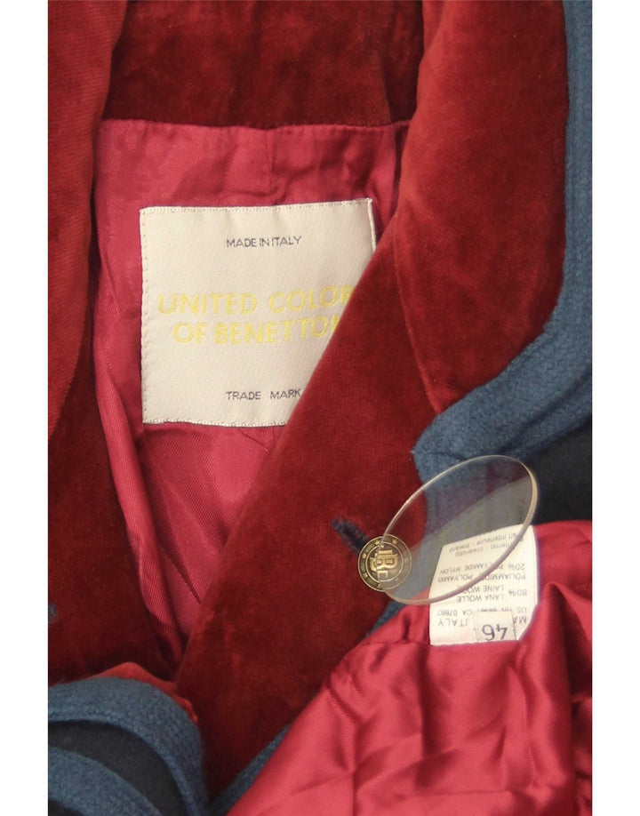 Benetton Damen-Blazerjacke mit 3 Knöpfen, IT 46, große marineblaue Wolle