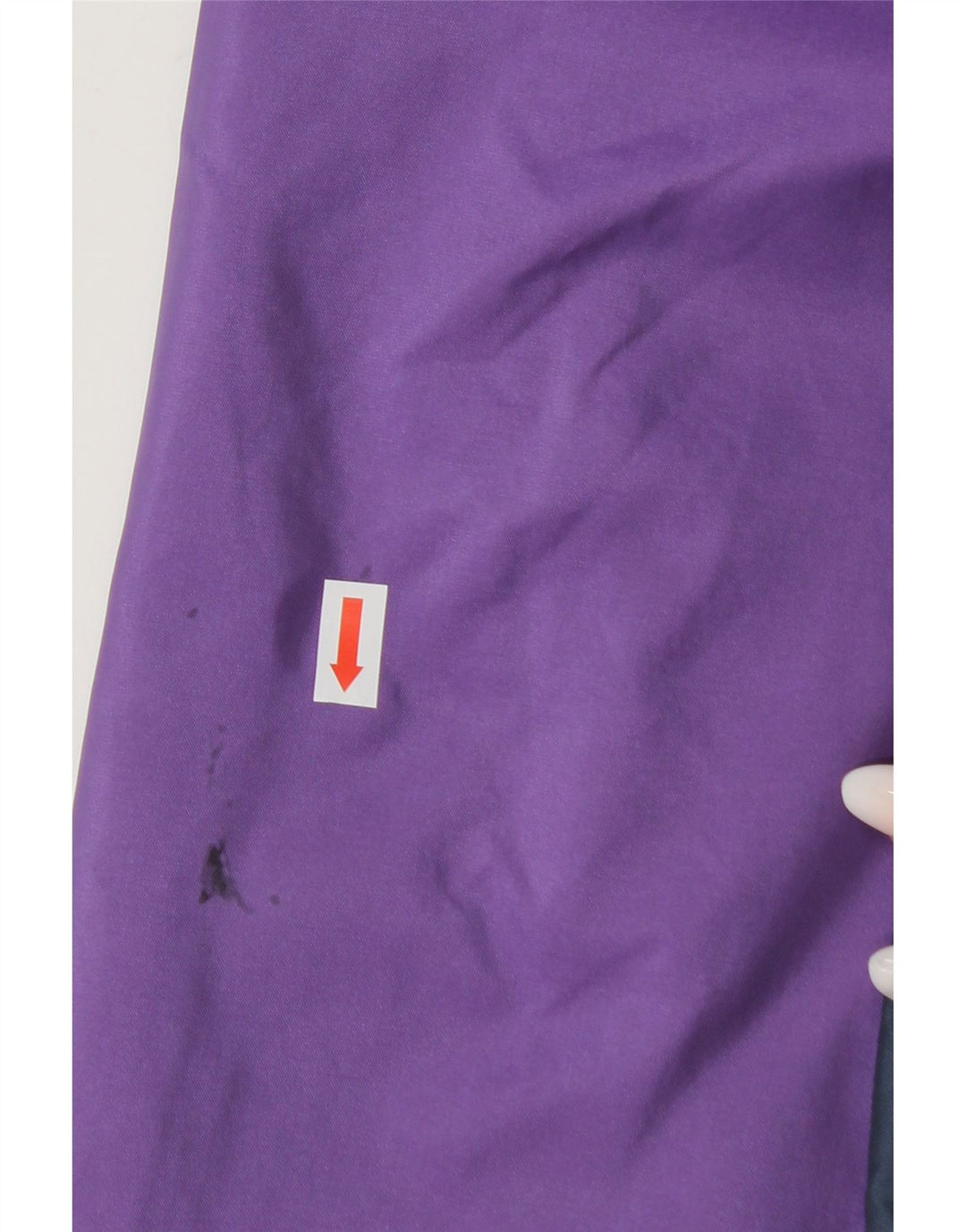 VINTAGE Mens Hooded Rain Jacket Medium Purple Colourblock Polyamide Vintage Vintage and Second-Hand Vintage from Messina Hembry 