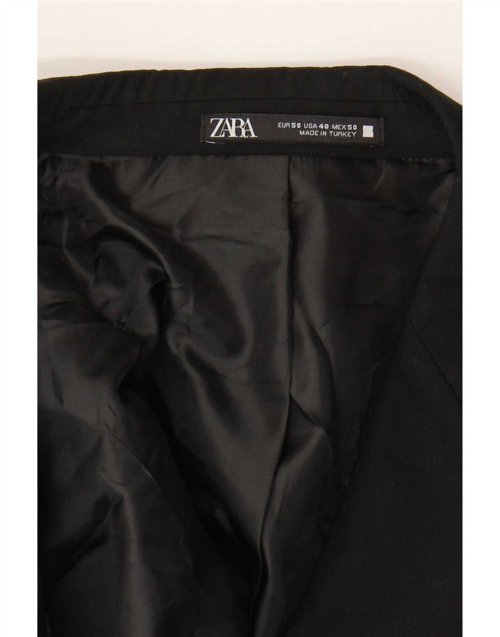 Zara Herren 2-Knopf-Blazerjacke EU 50 Mittelschwarz