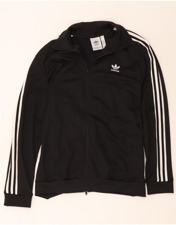 Adidas Damen Trainingsanzug Top Jacke UK 16 Large Schwarz Polyester
