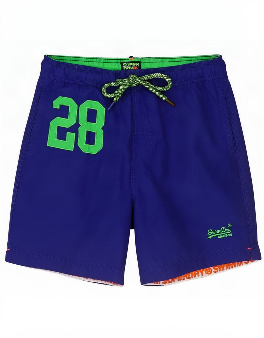 Superdry Herren Badeshorts mit Grafik, Größe L, Blau, Polyester