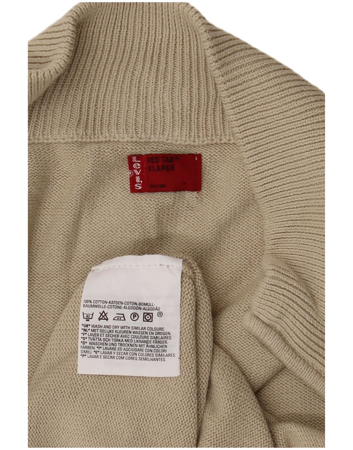LEVI'S Herren Strickjacke XL Beige Baumwolle