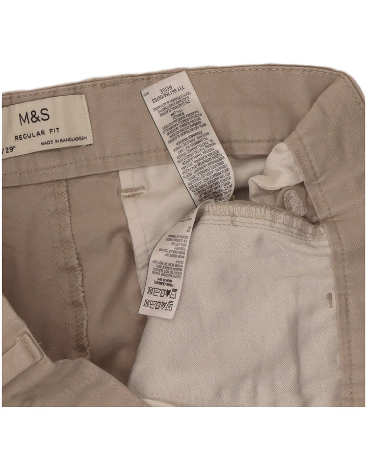 Marks & Spencer Herren-Chinohose mit normaler Passform, W32, L29, Beige, Baumwolle