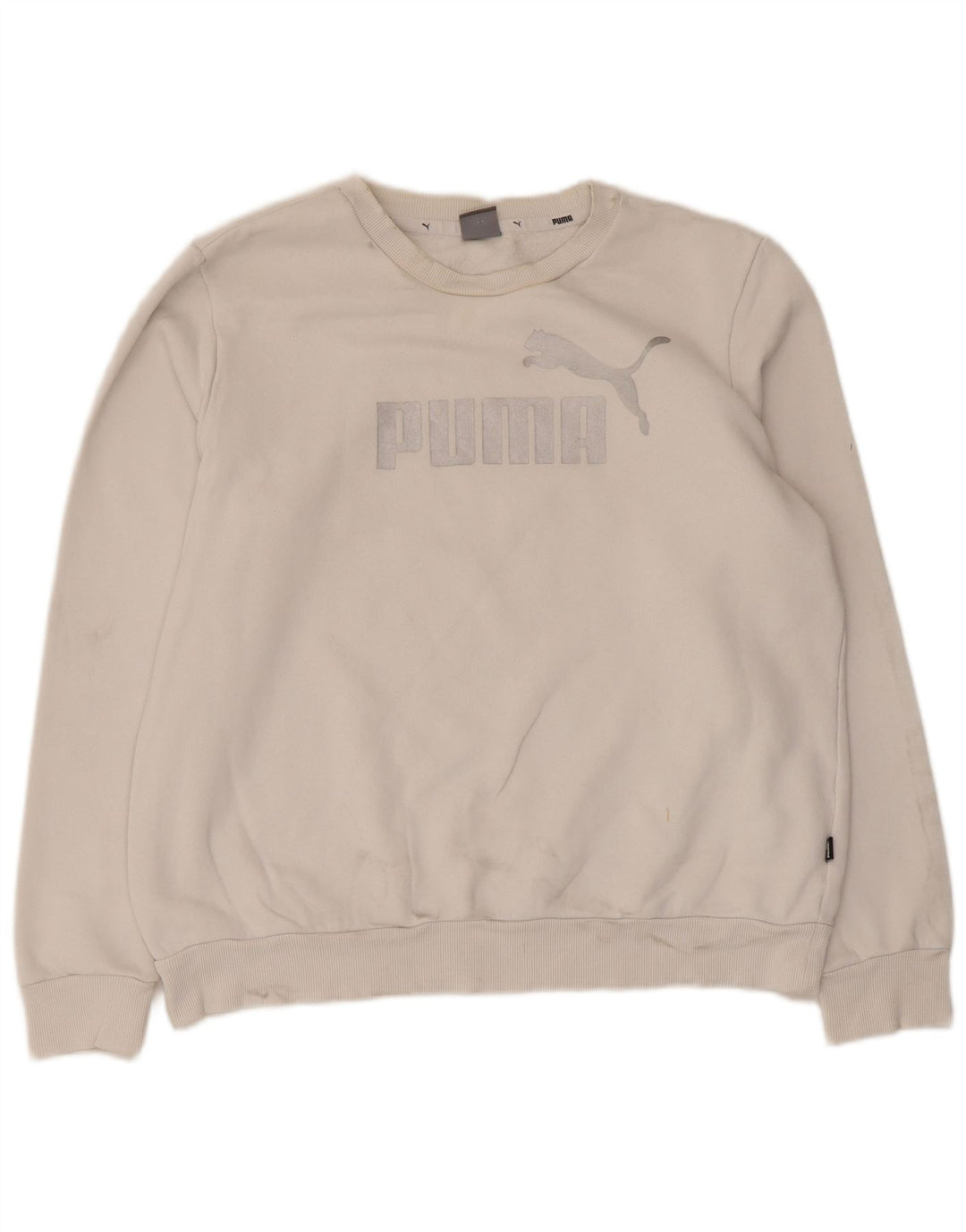 Puma Herren Grafik-Sweatshirt-Pullover, groß, weiße Baumwolle