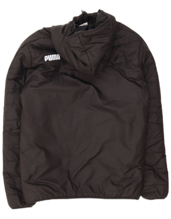 Puma Herren Graphic Hooded Wattierte Jacke UK 36 Small Schwarz Polyester