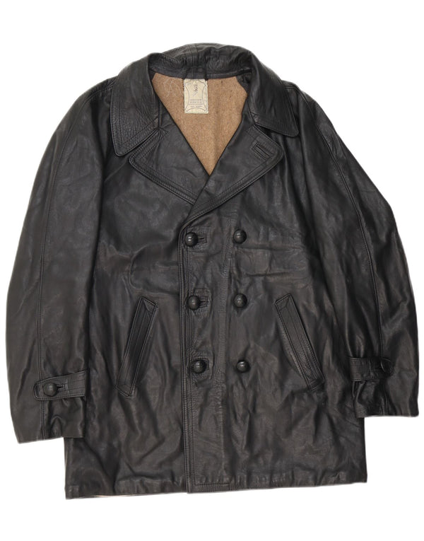 Vintage Herren Lederjacke UK 38 Mittelschwarzes Leder
