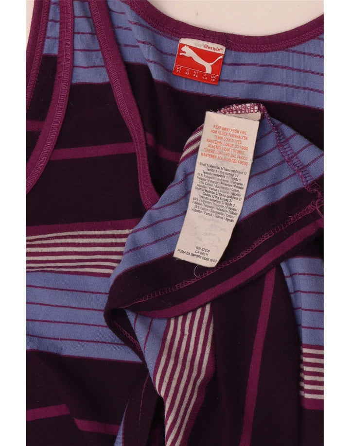 Puma Damen Weste Top UK 16 Large Mehrfarbig gestreift Polyester Sport
