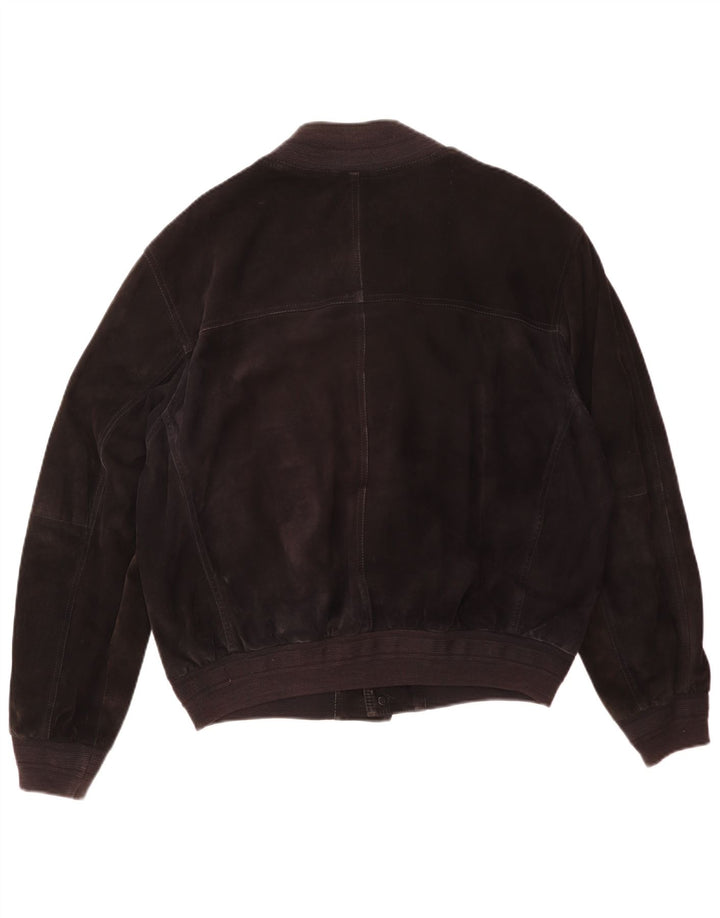 Vintage Herren Wildleder Bomberjacke IT 50 Large Schwarz