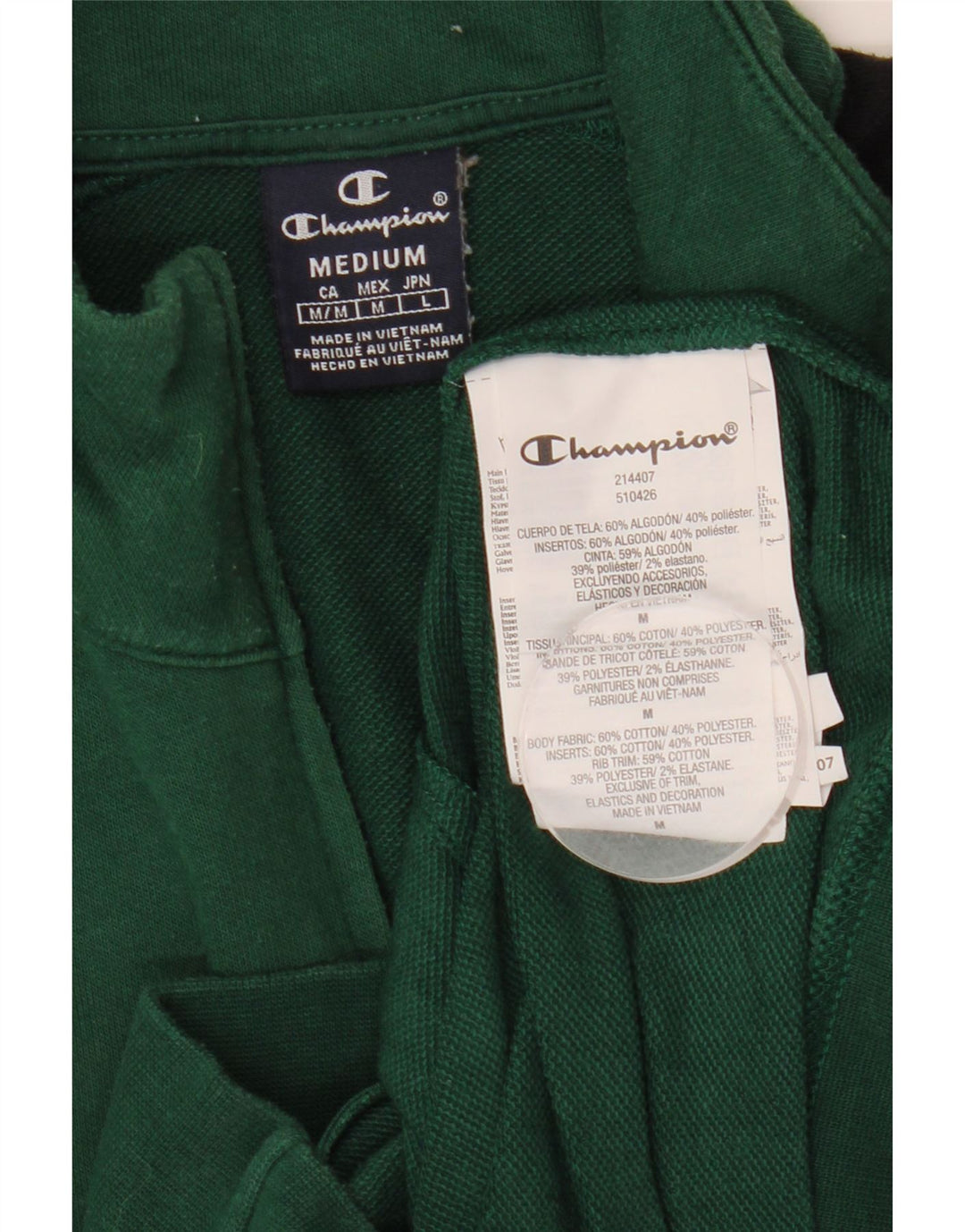 Champion Herren-Trainingsanzugoberjacke aus mittelgrüner Colourblock-Baumwolle