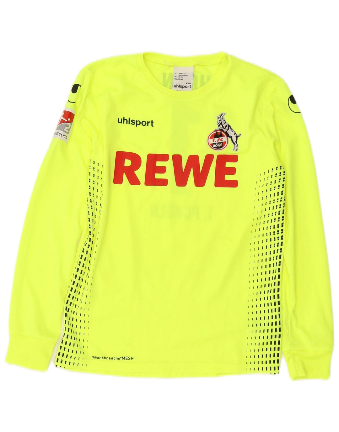 UHLSPORT Jungen FC Köln Grafik-Top, langärmelig, 13–14 Jahre, grünes Polyester