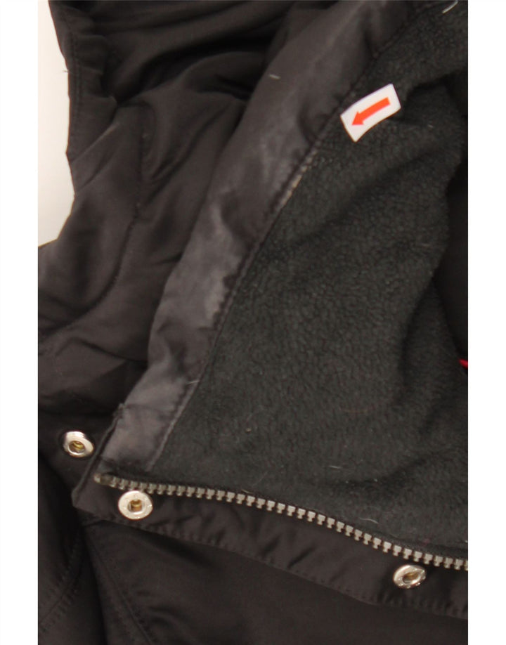 ADIDAS Womens Hooded Padded Jacket UK 14 Medium Black Polyester