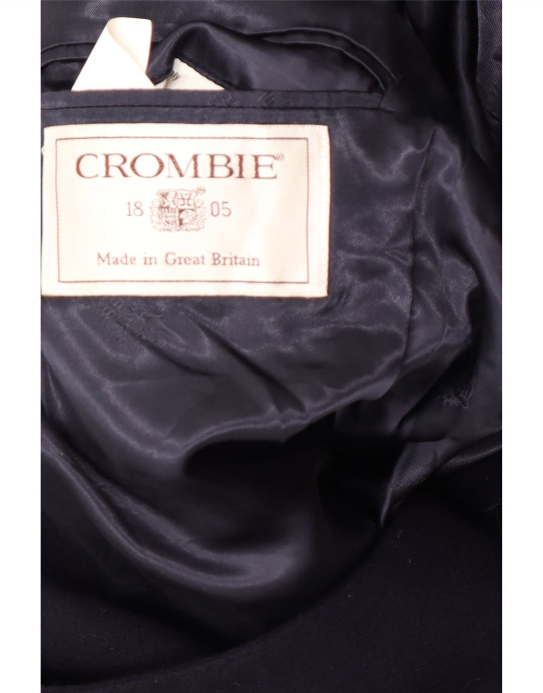 CROMBIE Herrenmantel UK 40 Large Navy Blue New Wool Classic