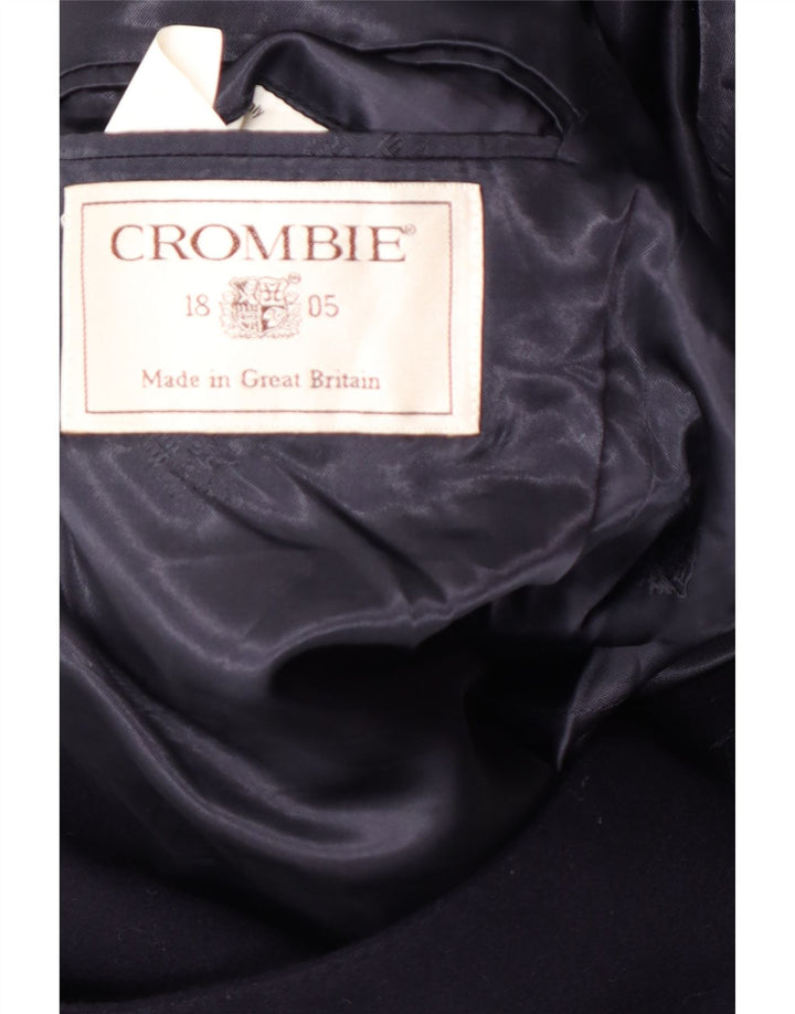 CROMBIE Herrenmantel UK 40 Large Navy Blue New Wool Classic