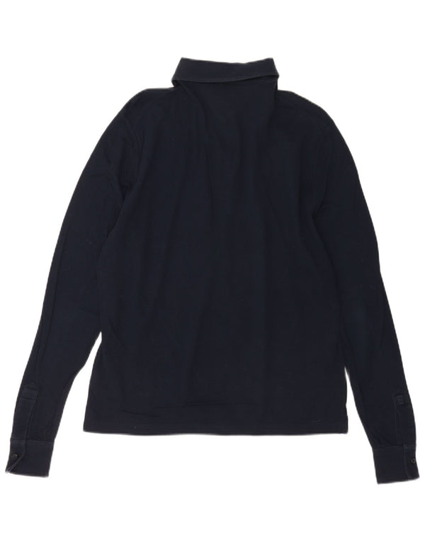 Tommy Hilfiger Herren-Langarm-Poloshirt, klein, marineblau, Baumwolle