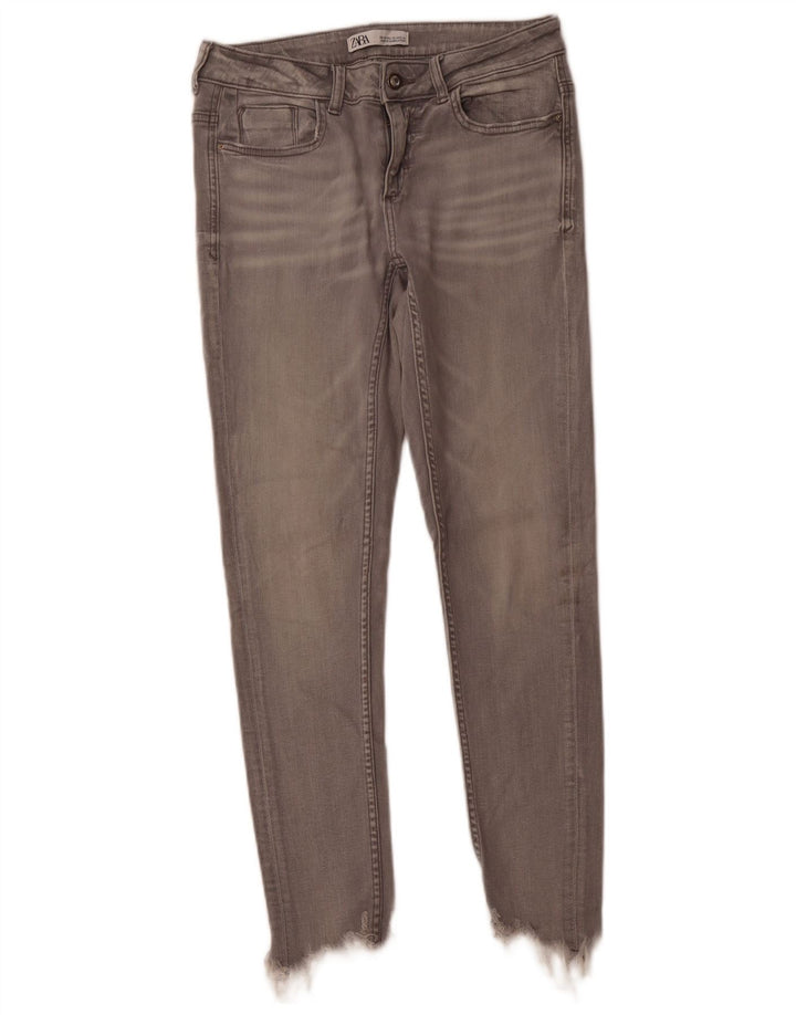 ZARA Damen Skinny Jeans EU 38 Small W28 L27 Graue Baumwolle