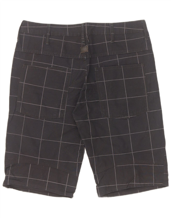 G-Star Herren-Bermudashorts W32 Mittelschwarz karierte Baumwolle