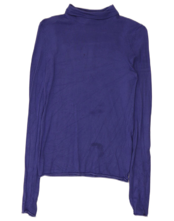 Zara Damen Top Langarm UK 8 Small Lila Viskose
