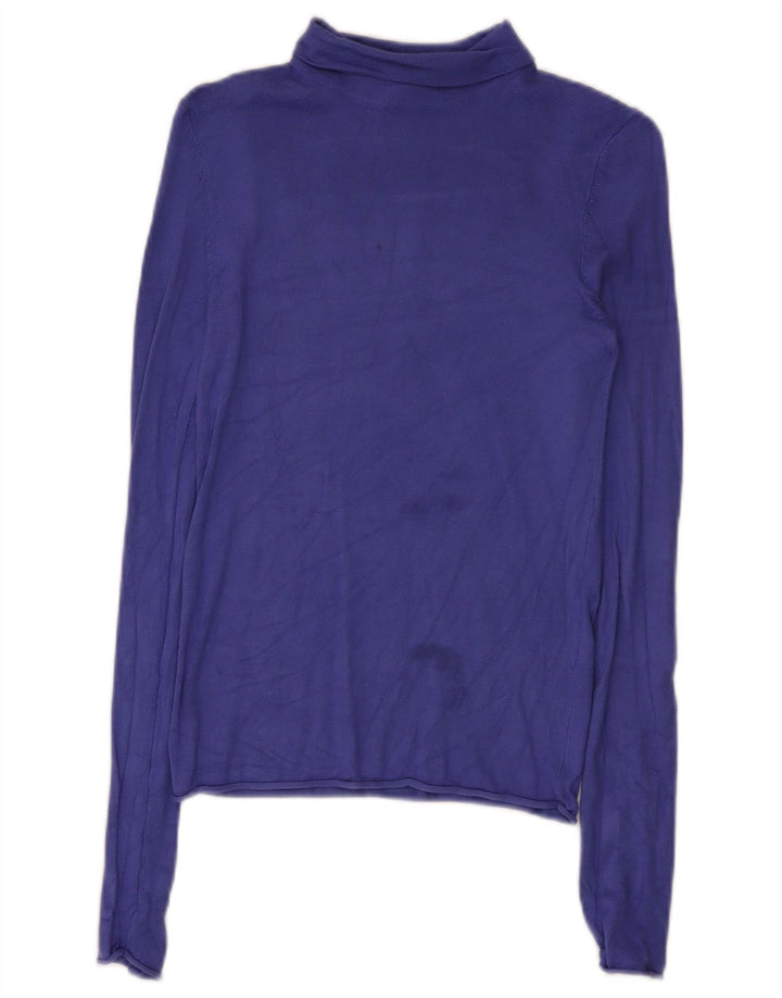 Zara Damen Top Langarm UK 8 Small Lila Viskose