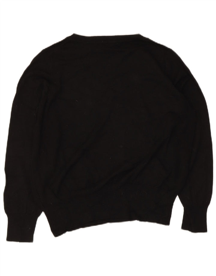 Marks & Spencer Damen-Pullover mit V-Ausschnitt, Gr. 14, mittlere schwarze Viskose