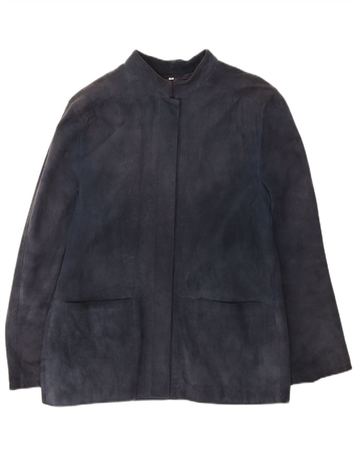 Umberto Olivieri Damen Wildlederjacke IT 46 Large Marineblau