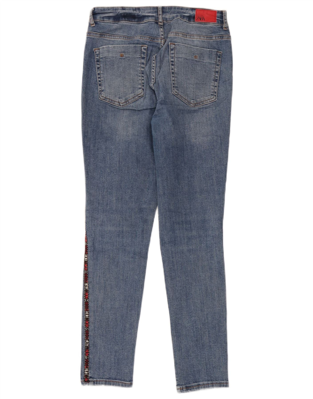 Zara Damen Graphic Skinny Jeans EU 40 Medium W30 L28 Blau