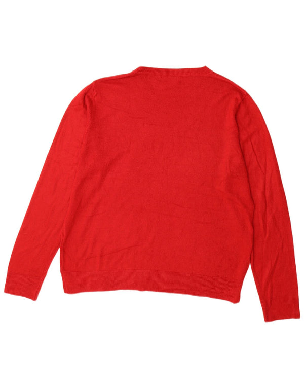 Marks & Spencer Damen-Pullover mit U-Boot-Ausschnitt, UK 18, XL, Rot, Acryl