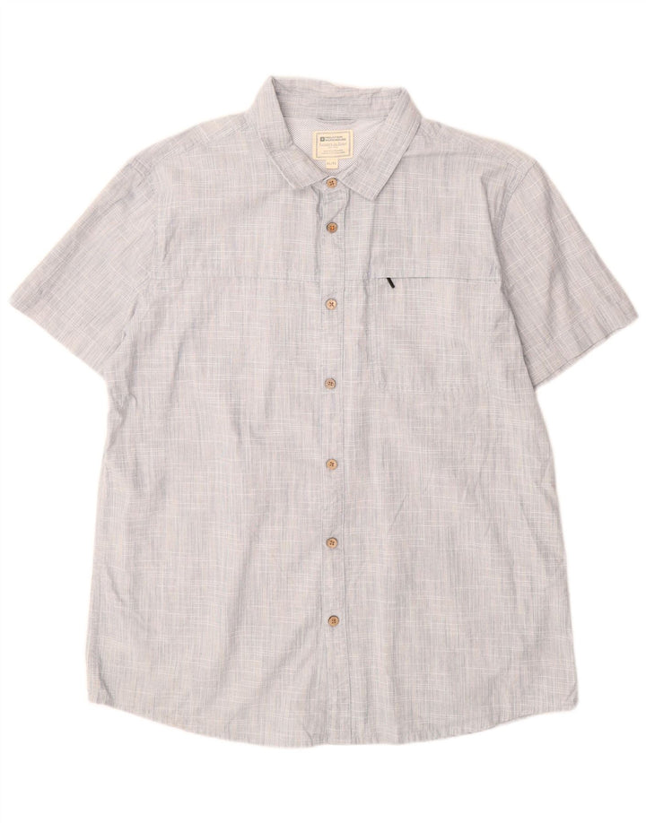 Mountain Warehouse Herren-Kurzarmhemd XL aus blauer Baumwolle
