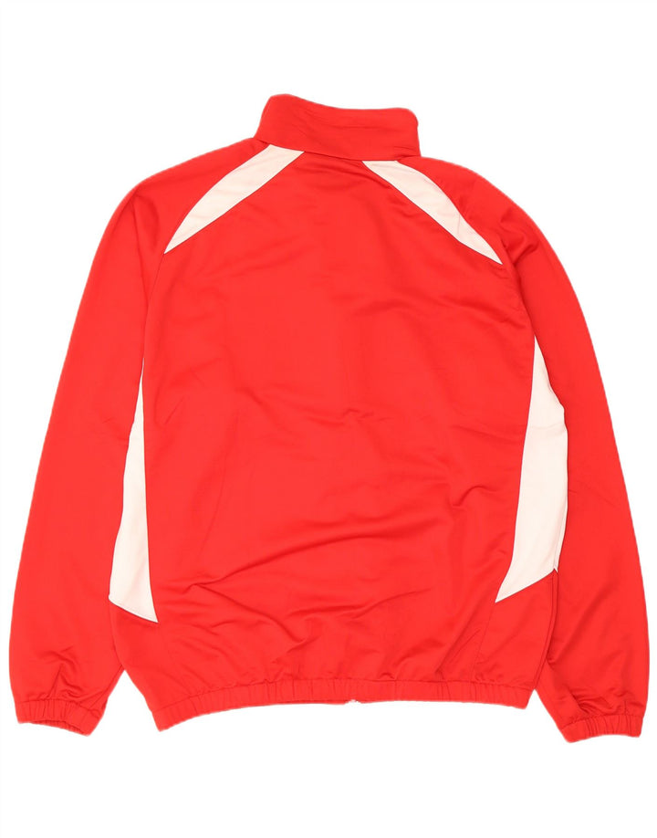 Umbro Herren-Trainingsanzug-Top-Jacke, großes rotes Farbblock-Polyester