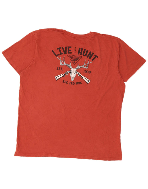Columbia Herren-T-Shirt mit Grafik, 2XL, rote Baumwolle