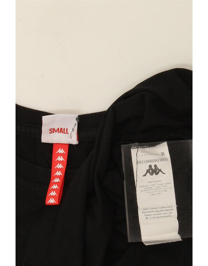 Kappa Herren-T-Shirt mit Grafik, Größe S, schwarze Baumwolle