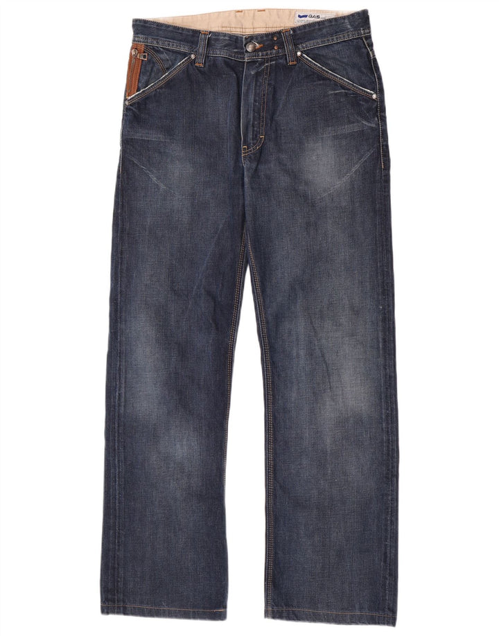 Gas Herren Straight Jeans W32 L31 Blaue Baumwolle