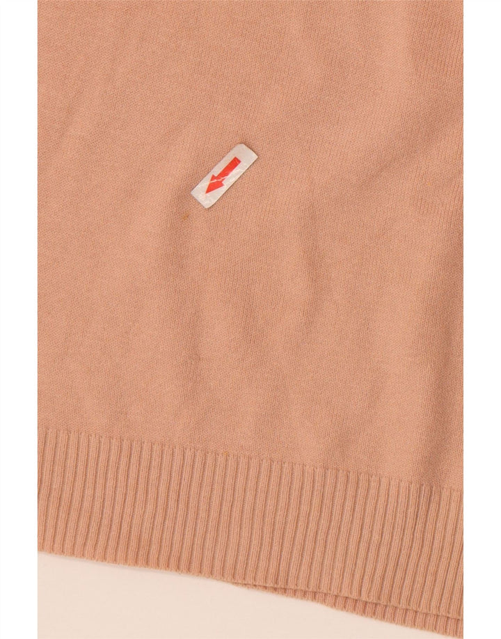Zara Damen Crop V-Ausschnitt Pullover Pullover UK 12 Mittelrosa