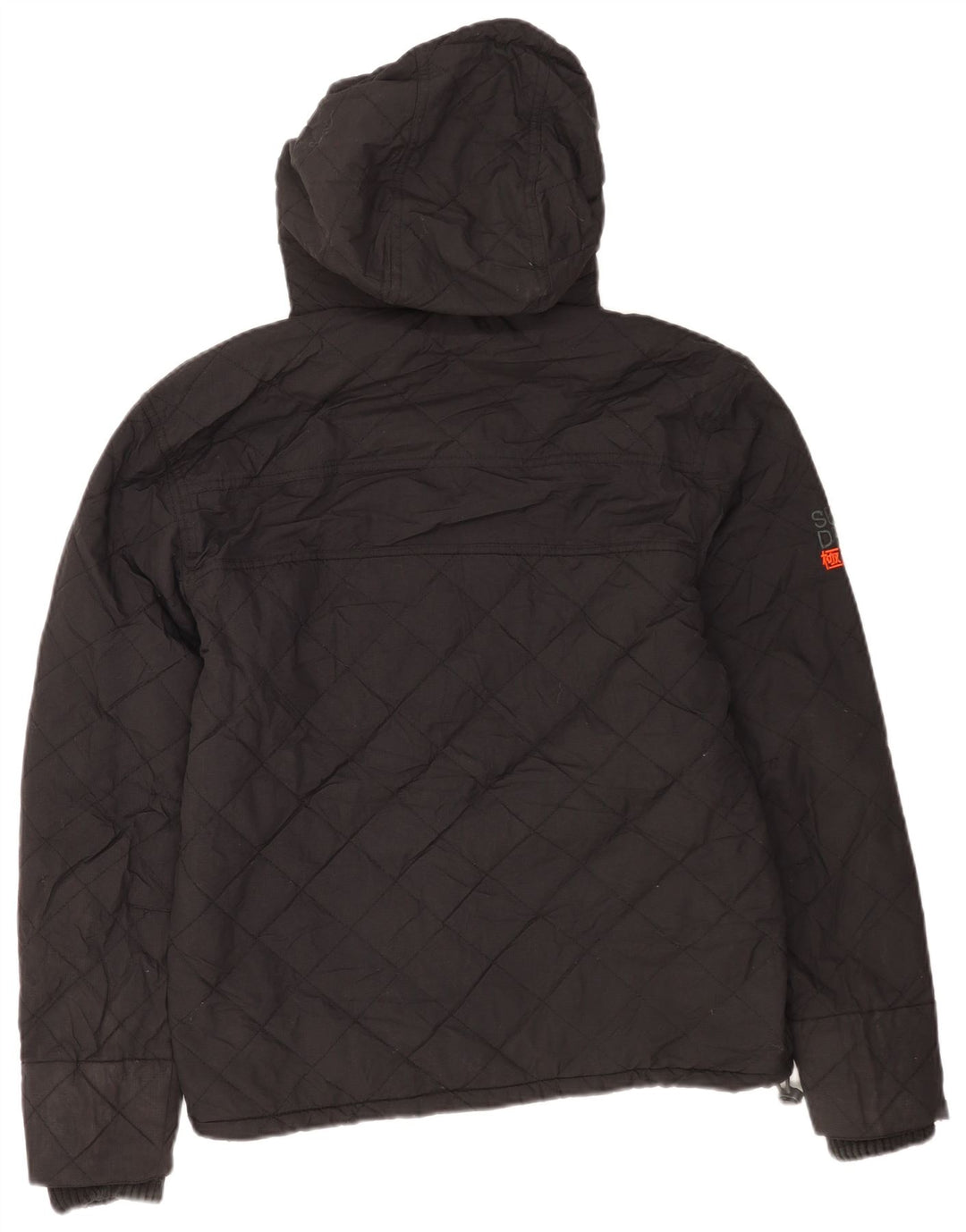 Superdry Herren Windcheater Kapuzen-Windjacke UK 38 Medium Schwarz