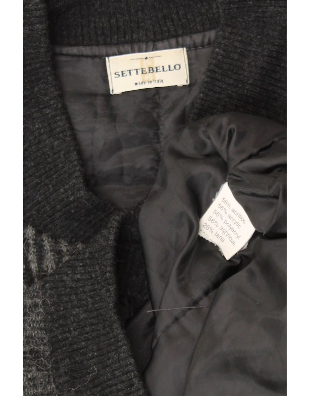 Settebello Herren-Strickjacke, Mittelgrau, geometrisch, Acryl, Retro