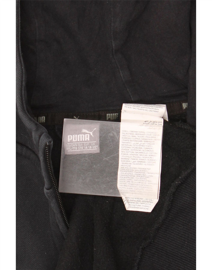 PUMA Jungen Graphic Zip Hoodie Pullover 15–16 Jahre, schwarze Baumwolle