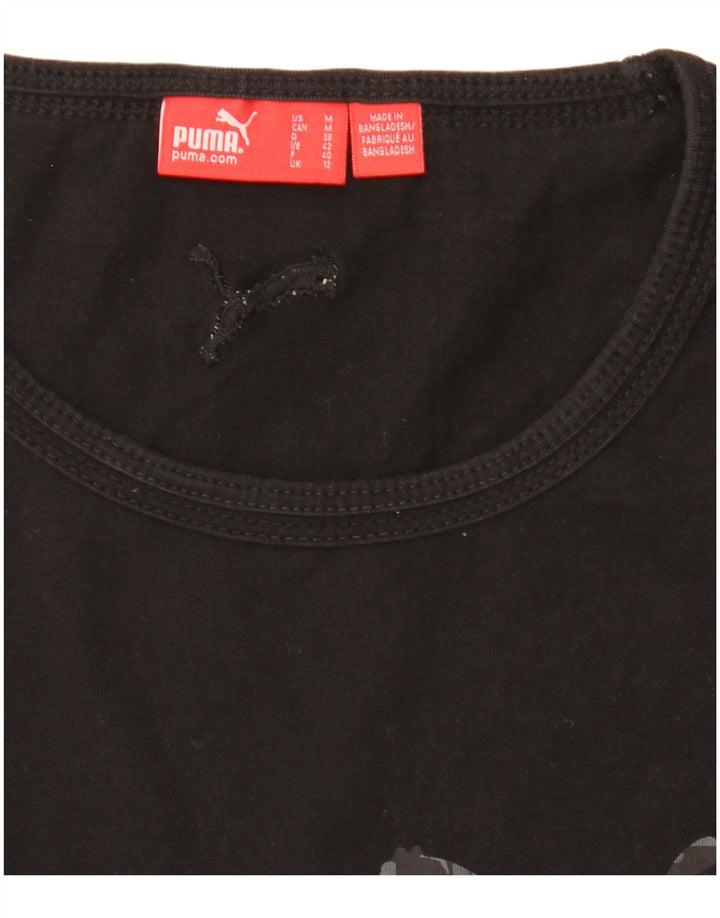 Puma Damen Graphic Top Langarm UK 12 Medium Schwarz