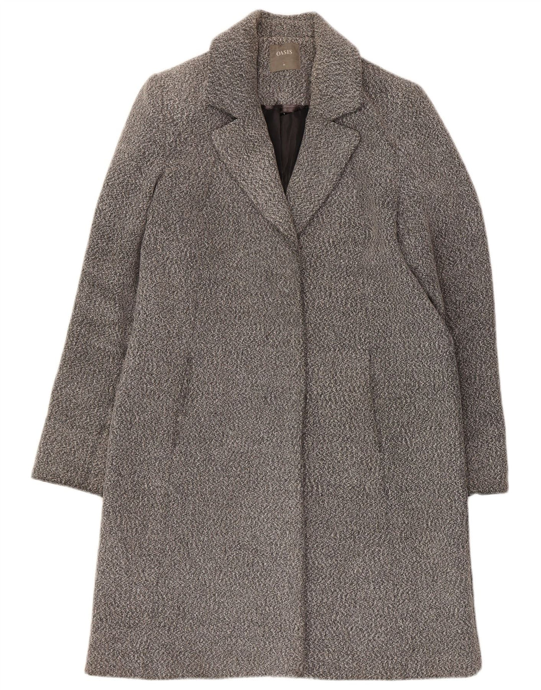 Oasis Damen-Mantel mit normaler Passform, UK 14, mittelgrau geflecktes Polyester